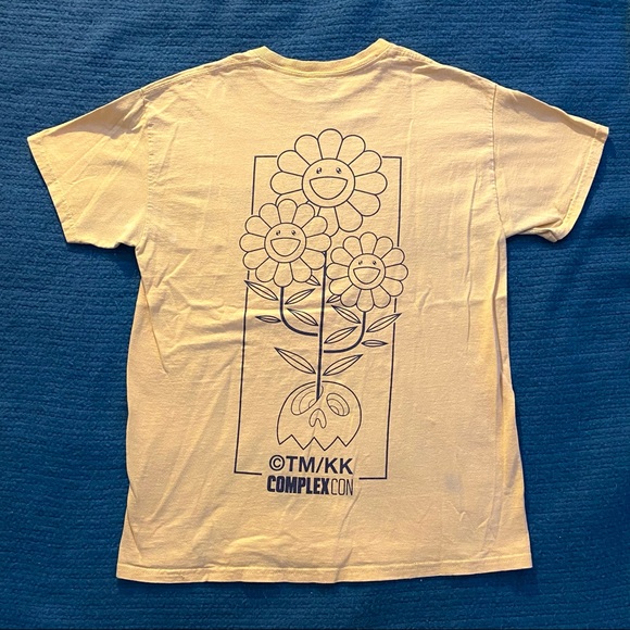 Yellow Takashi Murakami x COMPLEX Flower Tee Medium - Picture 3 of 4